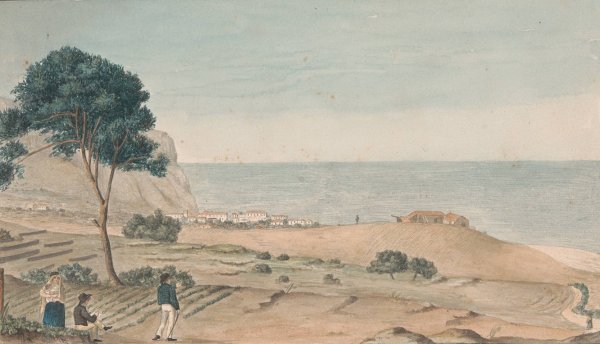 View of part of Realesco de abasco from the road to la Cruz Santa  by Alfred Diston - Hand-Painted Oil Painting Reproduction