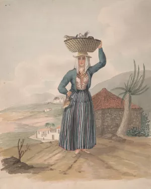 Woman of Victoria, Tenerife by Alfred Diston Oil Painting