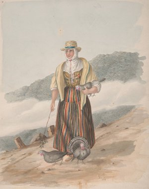 Woman of Ycod el Alto, Tenerife Oil painting by Alfred Diston