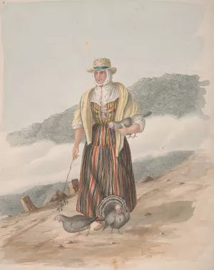 Woman of Ycod el Alto, Tenerife by Alfred Diston Oil Painting
