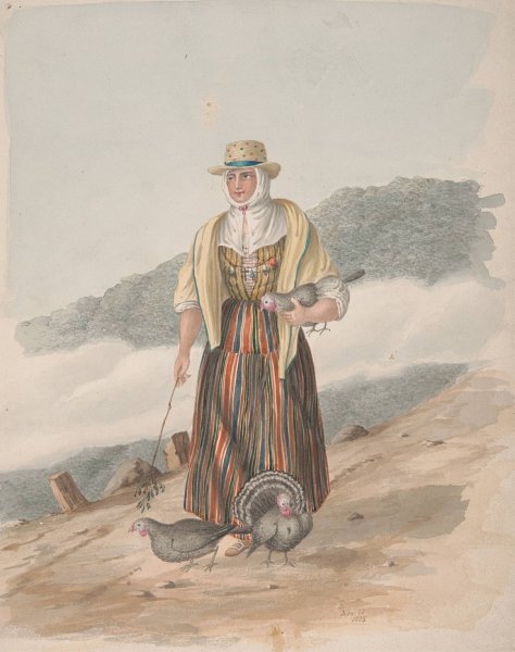Woman of Ycod el Alto, Tenerife  by Alfred Diston - Hand-Painted Oil Painting Reproduction
