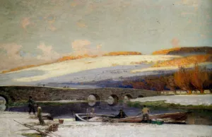 Amberly Bridge Oil painting by Alfred East