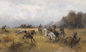 Nach dem uberfalle by Alfred Friedlander Oil Painting