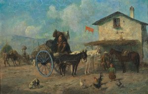Rast vor der Schenke by Alfred Friedlander Oil Painting
