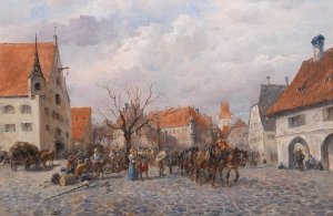 The Town Under Siege by Alfred Friedlander Oil Painting