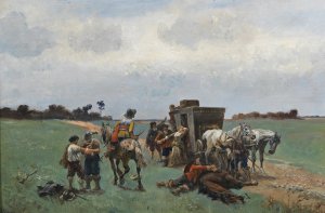 Uberwaltigt by Alfred Friedlander Oil Painting