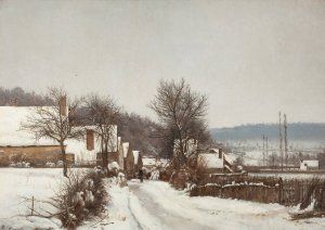 Un Village en Hiver by Alfred Garcement Oil Painting