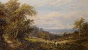 A View of Bostall Health by Alfred Glendening Oil Painting