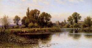 Medmenham Abbey Oil painting by Alfred Glendening