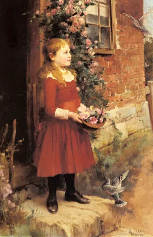 The Youngest Daughter of J.S. Gabriel by Alfred Glendening - Oil Painting Reproduction