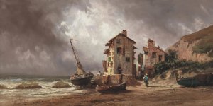 Homecoming before the Storm by Alfred Godchaux Oil Painting