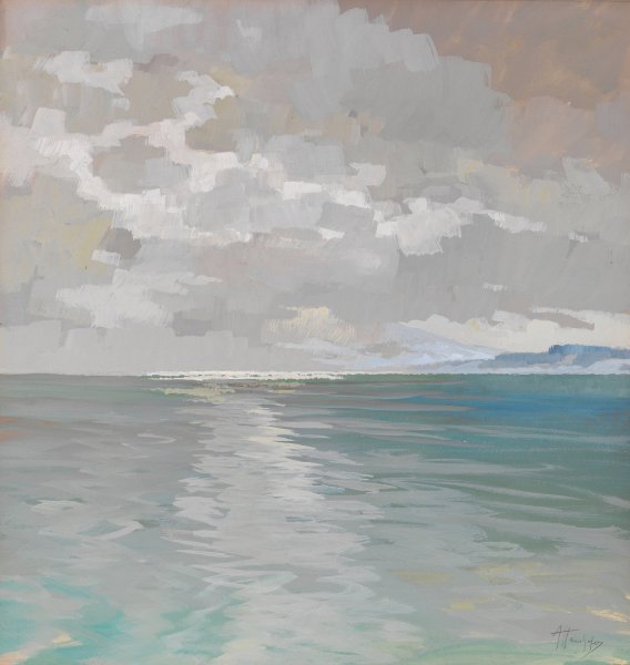 Main Product Photo of Chiemsee im Nebel  Painting by Alfred Haushofer