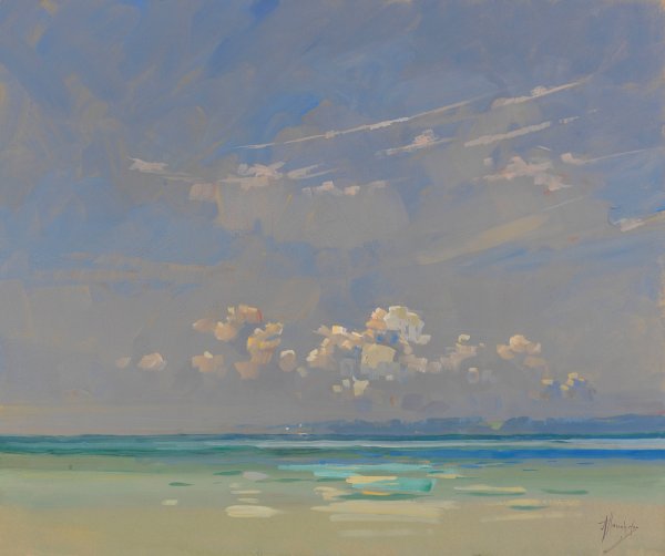 Chiemsee  by Alfred Haushofer - Hand-Painted Oil Painting Reproduction