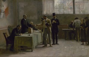 Le suffrage universel by Alfred Henri Bramtot Oil Painting