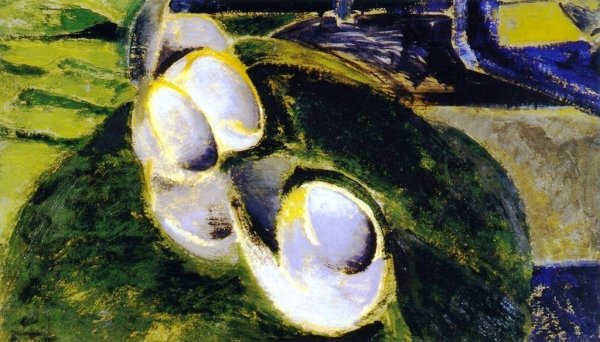 Main Product Photo of Abstract Still Life with Cups Painting by Alfred Henry Maurer