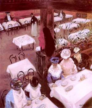 Cafe-Restaurant by Alfred Henry Maurer - Oil Painting Reproduction