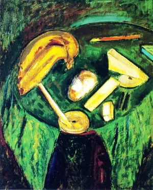 Cubist Still Life also known as Green Table Cloth by Alfred Henry Maurer - Oil Painting Reproduction