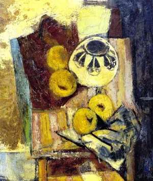 Cubist Still Life with Ceramic Bowl and Apples Oil painting by Alfred Henry Maurer