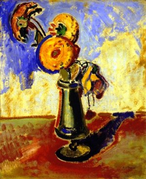 Fauve Still Life of Zinnias Oil painting by Alfred Henry Maurer