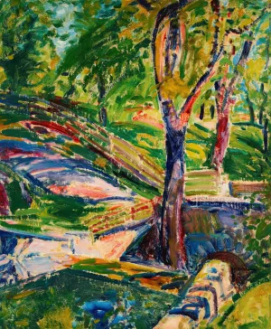 Fenced Landscape by Alfred Henry Maurer Oil Painting