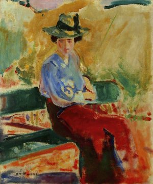 Figure on Bench Oil painting by Alfred Henry Maurer