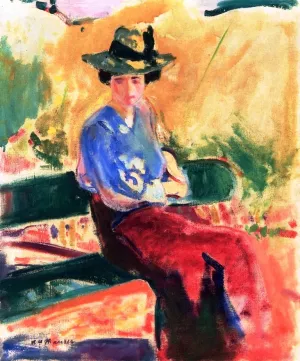 Figure on Bench by Alfred Henry Maurer - Oil Painting Reproduction
