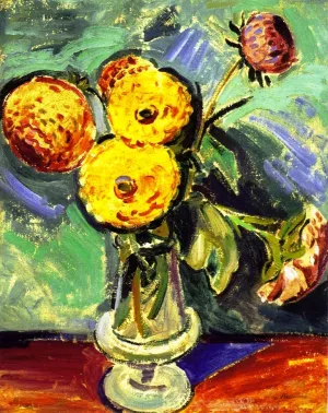 Flowers in Glass Vase by Alfred Henry Maurer - Oil Painting Reproduction