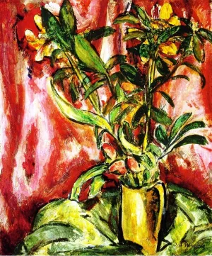 Flowers Red and Green Oil painting by Alfred Henry Maurer