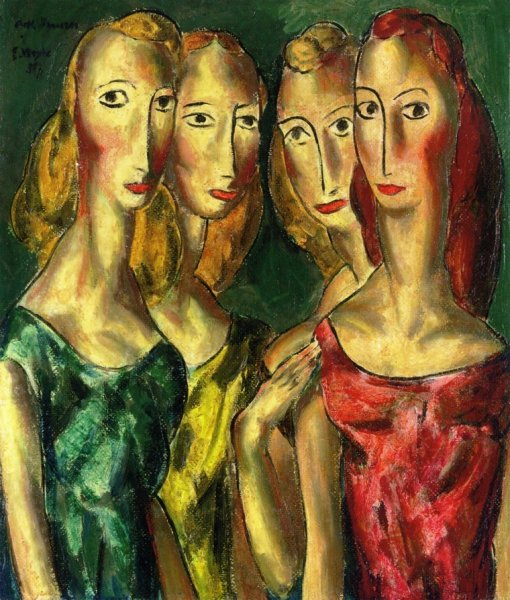 Main Product Photo of Four Sisters Painting by Alfred Henry Maurer
