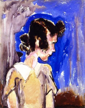 Girl in Blue Oil painting by Alfred Henry Maurer