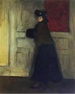 Lady with Muff Oil painting by Alfred Henry Maurer