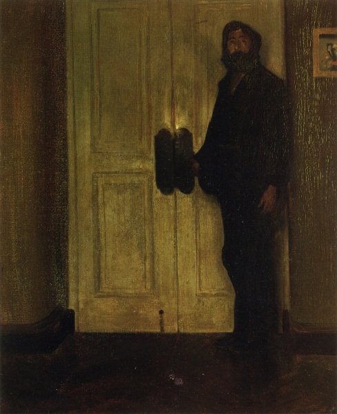 Main Product Photo of Man at the Door Painting by Alfred Henry Maurer
