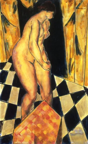 Nude Seated at Her Dressing Table by Alfred Henry Maurer Oil Painting
