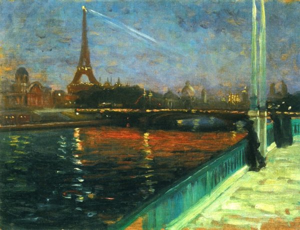 Main Product Photo of Paris, Nocturne Painting by Alfred Henry Maurer