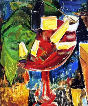 Red Table-Top Still Life painting by Alfred Henry Maurer