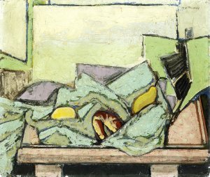 Still Life with Green Cloth Oil painting by Alfred Henry Maurer