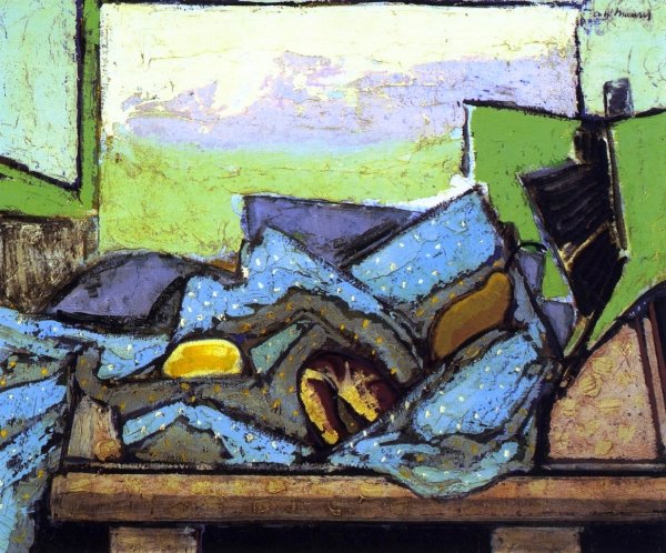 Still Life with Green Cloth by Alfred Henry Maurer - Hand-Painted Oil Painting Reproduction