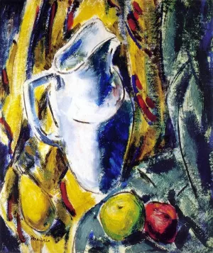 Still Life with Pitcher and Fruit by Alfred Henry Maurer - Oil Painting Reproduction