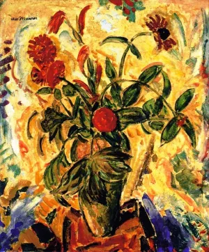 Still Life with Red Flowers painting by Alfred Henry Maurer