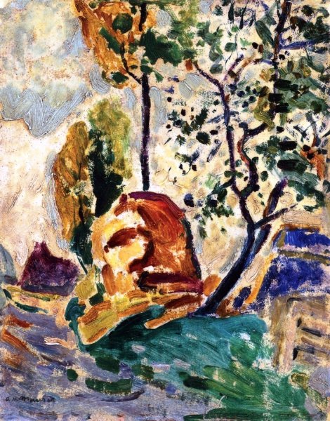 Main Product Photo of Tree and Rock Painting by Alfred Henry Maurer