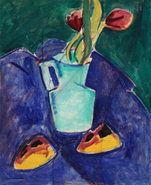 Tulips in a Green Vase by Alfred Henry Maurer Oil Painting