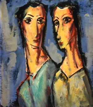 Two Heads 2 Oil painting by Alfred Henry Maurer