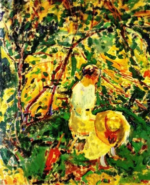 Woman in a Garden by Alfred Henry Maurer Oil Painting