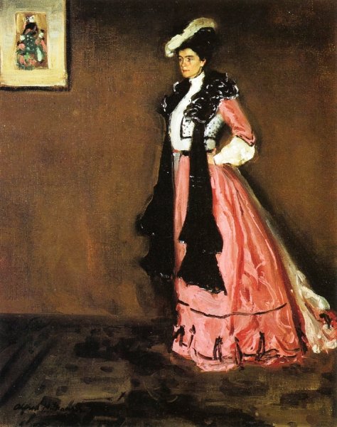 Main Product Photo of Woman in Pink: Portrait of Roselle Fitzpatrick Painting by Alfred Henry Maurer