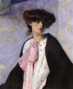 Woman with a Pink Bow Oil painting by Alfred Henry Maurer