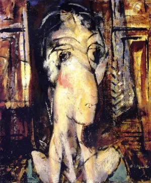 Woman with Raised Shoulders by Alfred Henry Maurer Oil Painting