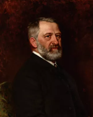 Portrait of Wladyslaw luszczkiewicz by Alfred Izydor Romer Oil Painting