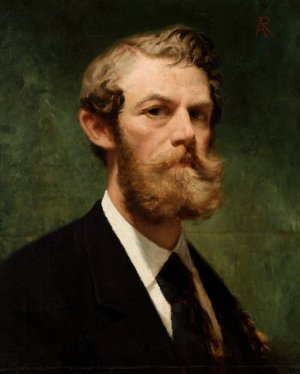 Self-Portrait by Alfred Izydor Romer Oil Painting