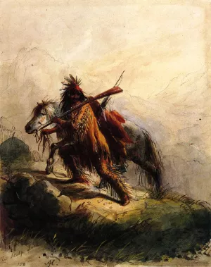 After the Battle - The Scalp Lock by Alfred Jacob Miller Oil Painting