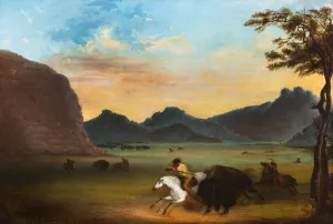 Buffalo Hunt by Alfred Jacob Miller Oil Painting